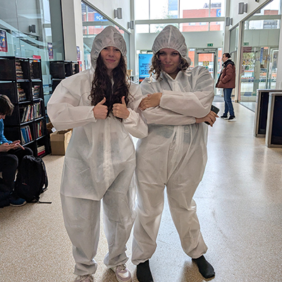 Students in Painting Overalls